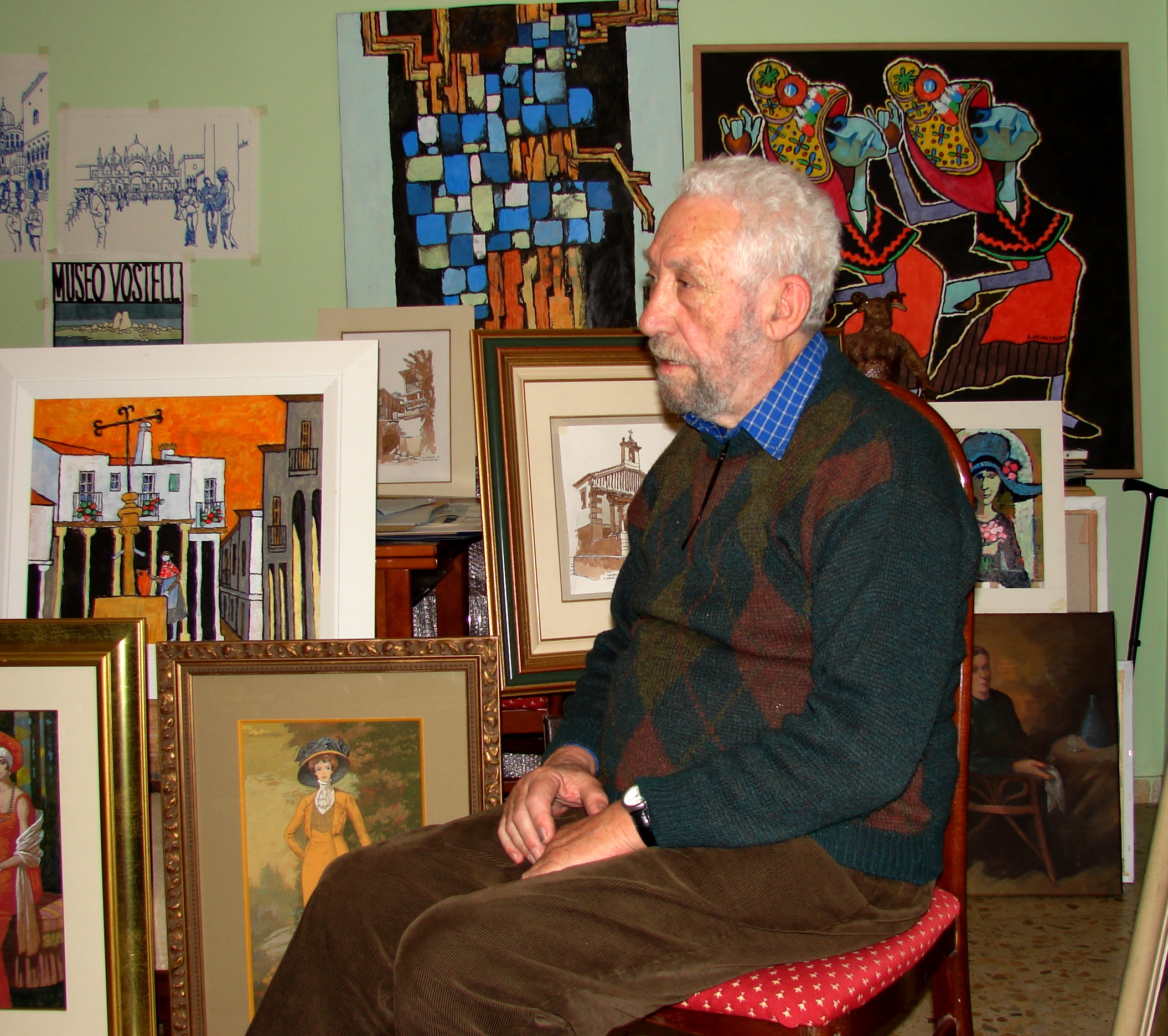 El pintor Ángel Arias Crespo dona a Malpartida parte de su obra pictórica y bibliográfica